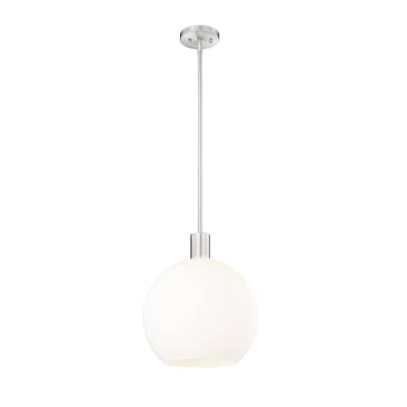 Z-Lite Margo 1 Light Pendant, Brushed Nickel & White 7500P14-BN